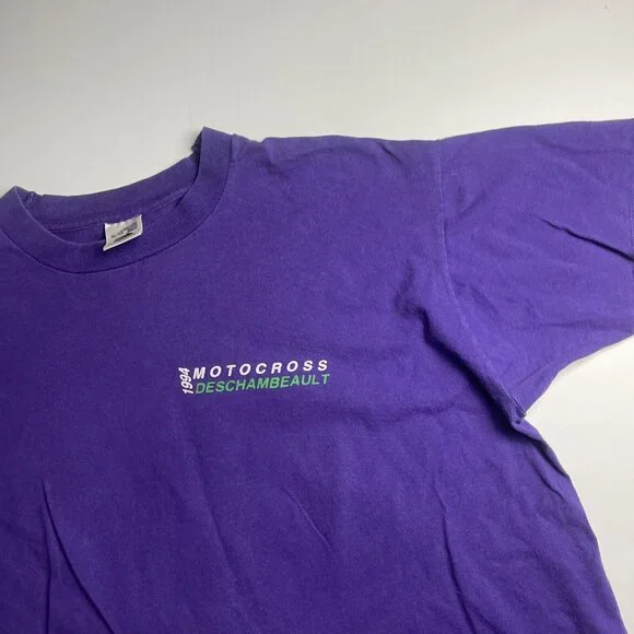 VTG 1994 Motocross Racing Purple Shirt Mens XL Canada Made (Read) - Picture 3 of 14